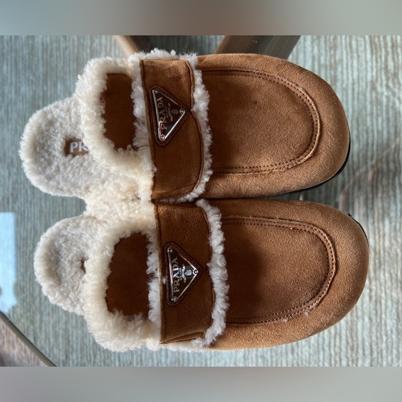 Prada shearling mules 2025 unisex - Picture 1 of 3